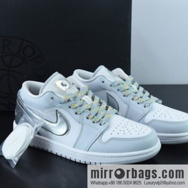 Air Jordan 1 Low \"Gcel\" AJ1 Joe 1 silver, sports culture basketball shoes item number: DX6070-101