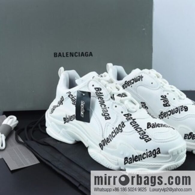 Balenciaga/Balenciaga Balenciaga generation dad shoes bullet comment white and black letters, item number: 536737W2FAB9010