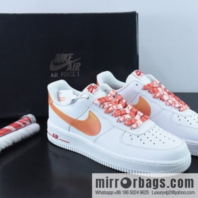 Nike Air Force 1 \'07 Low \"Jumbo Swoosh Orange\" Air Force One, orange gradual change big hook \"Low-top casual board shoes item number: DV3505-100