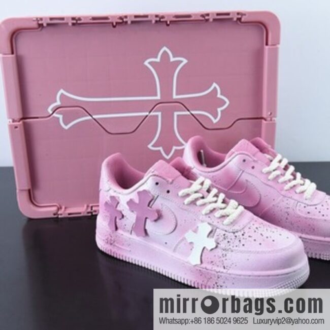 Chrome Hearts X AIR FORCE 1 Croxin joint name Air Force One, the first shipment of old splashing ink \"powder\", the old cross, item number: CW2288-111