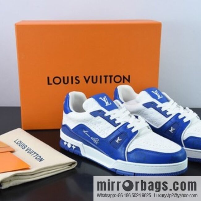 LV/Louis Vuitton 2021s LV Trainer limited joint name, the latest color scheme in autumn men\'s sneakers