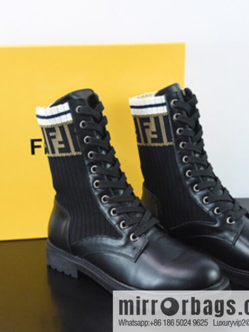 Fendi knit stretch martin boots