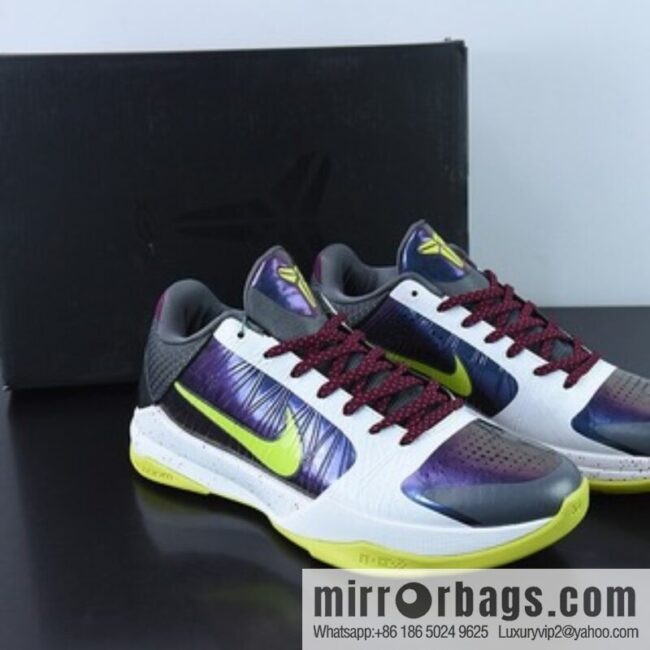 Nike Zoom Kobe 5 ZK5 clown white purple green Kobe 5 generation sneakers s2 pure Original small 0.5-1 size, item number: CD4991-100