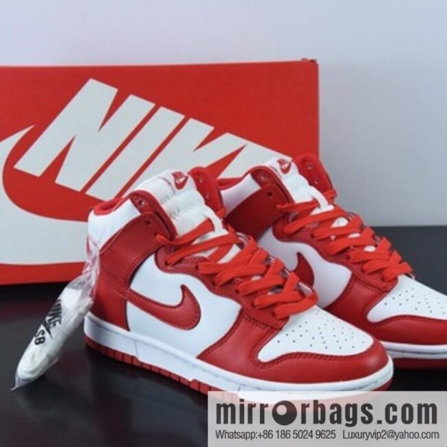 NK SB Dunk High \"University Red\" University Red color scheme high-top men\'s basketball shoes, item number: DD1399 106