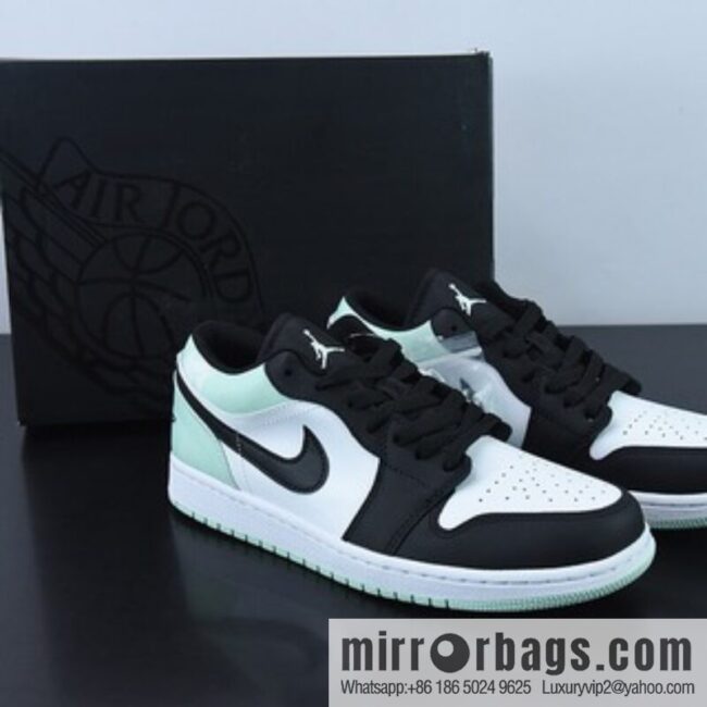 Air Jordan AJ1 Low Top AJ1 White, Black and Green Tiffany & Co. Pure Original Male Size, Item Number: DM1199-100
