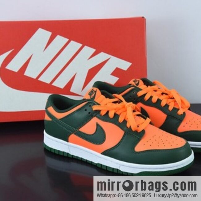 Nk SB Dunk Low \"Miami Hurricanes\" orange green SB low-top casual shoes, item number: DD1391-300
