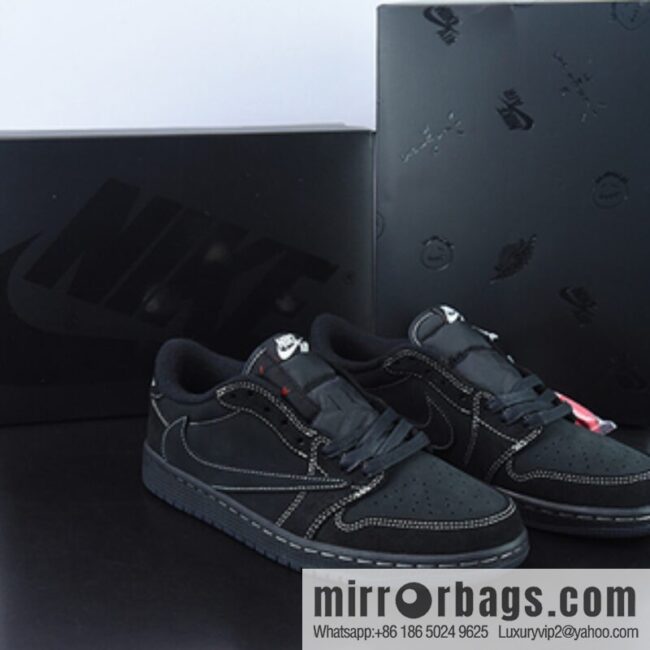 Travis Scott x Nike Air Jordan 1 Low OG SP \"Black/Phantom\" AJ1 Jordan Generation Classic Low Top Culture Versatile Casual Sports Basketball Shoes \"0\" DM7866-001