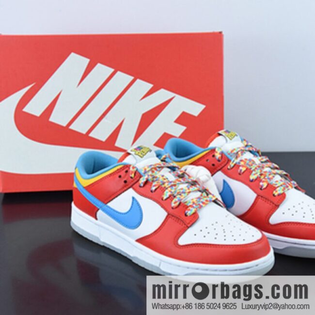 NK Dunk Low \"Fruity Pebbles\" White, red and blue, fruit cereal, the same style as James, low-top sports and leisure shoes DH8009-600
