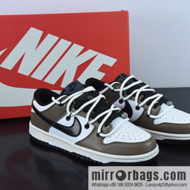 Nike SB Dunk Low Lot \"Reversal Mocha\" Dunk \"Mocha Brown Black and White Strap\" DJ6188-002