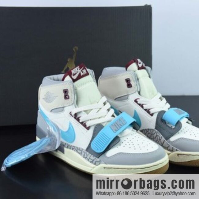 Air Jordan Legacy AJ312 White Gray Blue Vintage Basketball Shoes FB1875-141