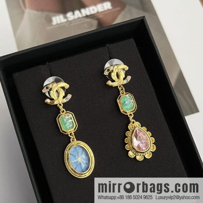 New ☑️ Chanel c3 double c colored treasure stud earrings
