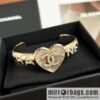 New ☑️ Chanel Double C Full Diamond Love Peach Heart Opening Bracelet