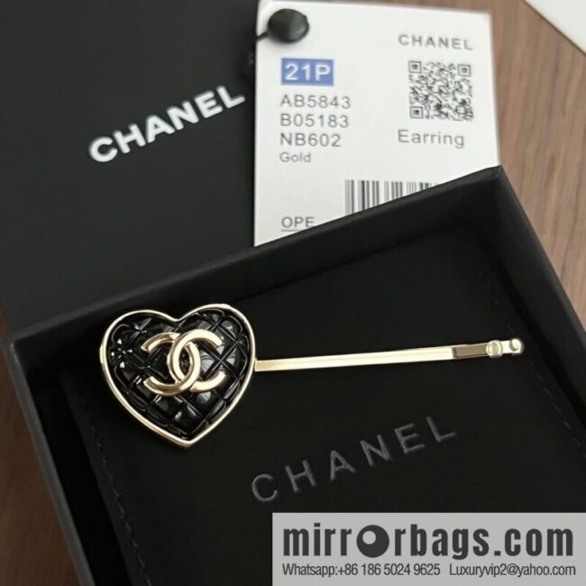 New ☑️ Chanel double c peach heart love hairpin hairpin