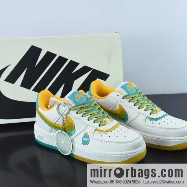 Nike Air Force 1 \'07 Low \"Sprite\" Air Force One Classic \"leather (fabric) beige yellow green double hook\" low-top casual shoes CW1574-803