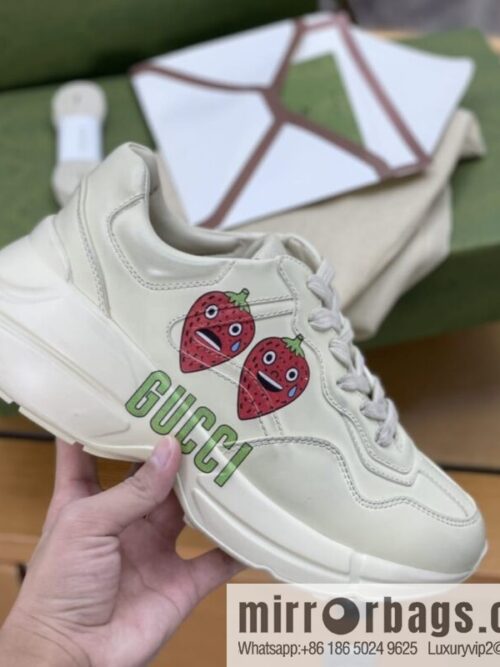 Gucci Gucci [New G Replica Luxury Handbag High Version] Unisex Vintage sneakers