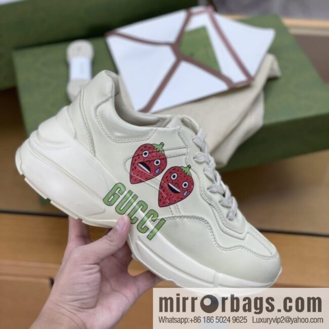 Gucci Gucci [New G Replica Luxury Handbag High Version] Unisex Vintage sneakers