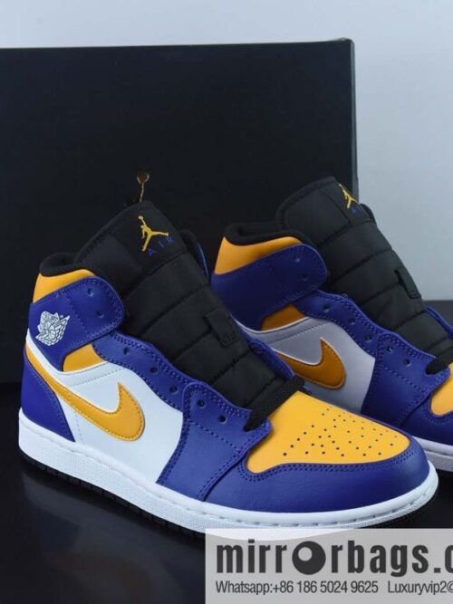 wsxc1669809740586_4-800x800sguradiwpcw44362_20250718030317.jpg NK Air Jordan 1 Mid \"Lakers\" AJ1 Joe 1 Lakers color scheme Zhongbang basketball shoes, item number: DQ8426-517