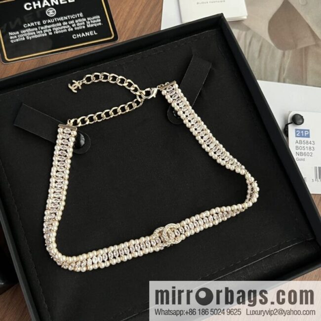 New ☑️ Chanel double c pearl necklace