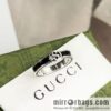 New Gucci Gucci His & Hers wide version narrow version double G black enamel ring
