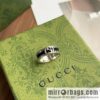 New Gucci Gucci His & Hers wide version narrow version double G black enamel ring