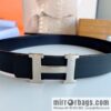 HERMES/Hermès H buckle horse drawn carriage logo men\'s 38mm waist belt