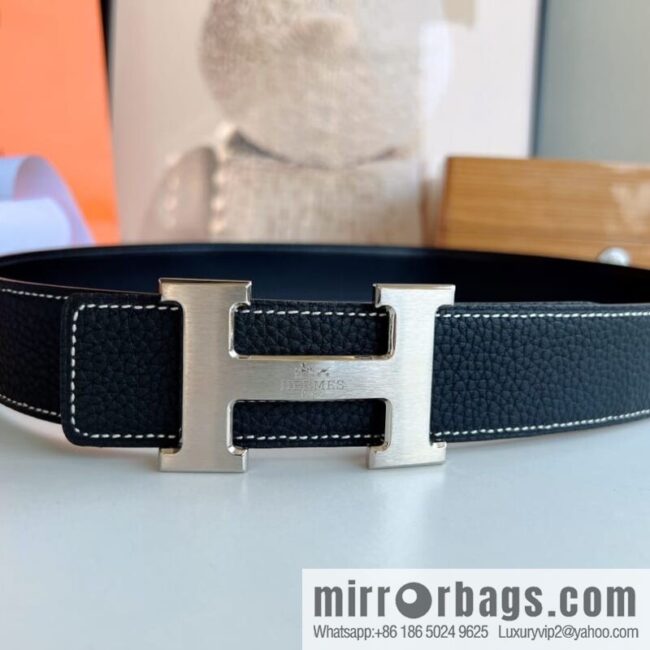 HERMES/Hermès H buckle horse drawn carriage logo men\'s 38mm waist belt