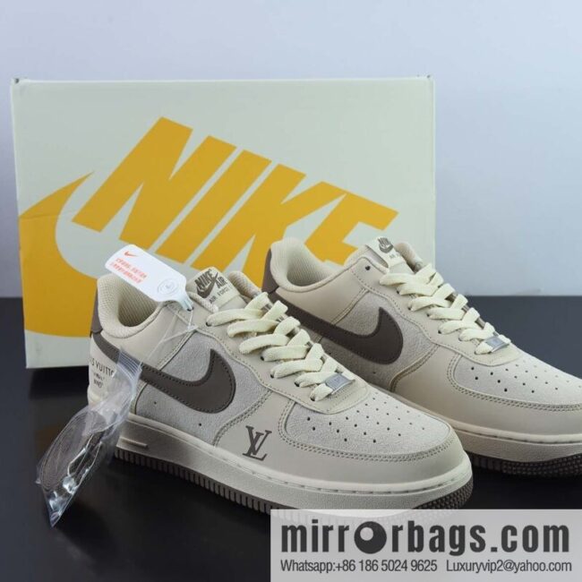 NIke Air Force 1 AF1 Air Force One/Low Help, Khaki Brown LV printed item number: BS6055-301