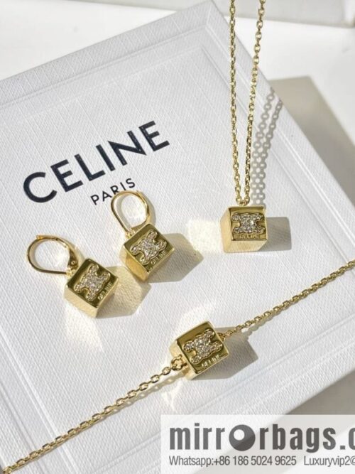 wsxc1670414967423_1-800x8005ibw2yeb2zk202120_20250709053212.jpg Celine gold crystal cube necklace bracelet stud earrings