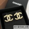 New ☑️ Chanel c1 double c white wavy black gold edge stud earrings