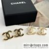 New ☑️ Chanel c1 double c white wavy black gold edge stud earrings