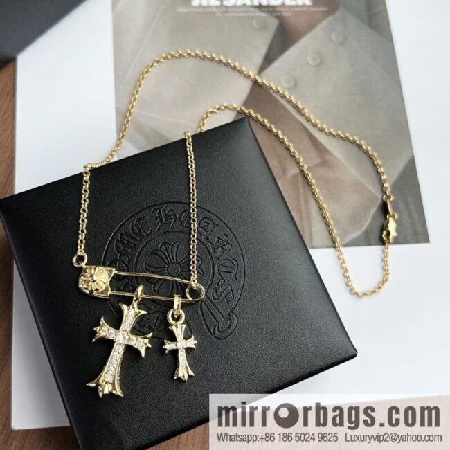 Classic hit, Crossheart cross pin necklace