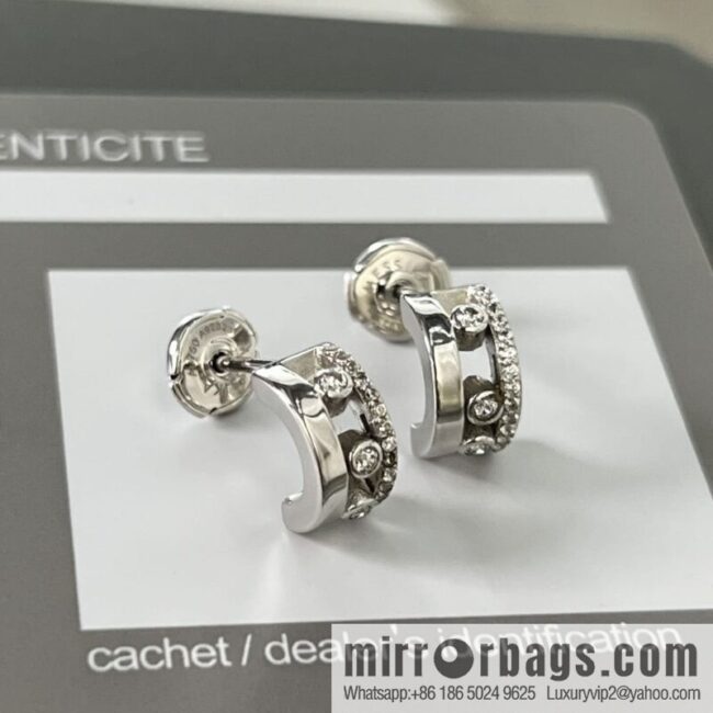 Messika MOVE Full Diamond Three Diamonds, stud earrings
