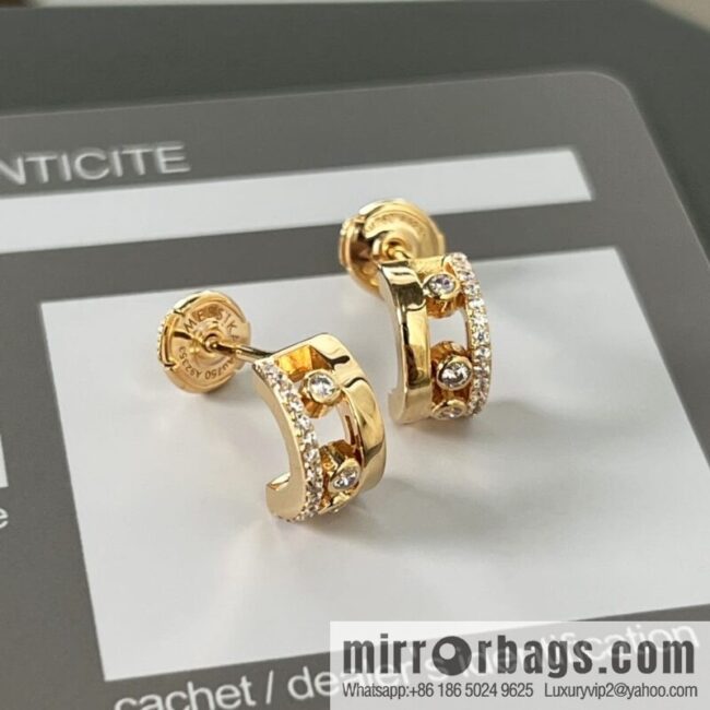Messika MOVE Full Diamond Three Diamonds, stud earrings