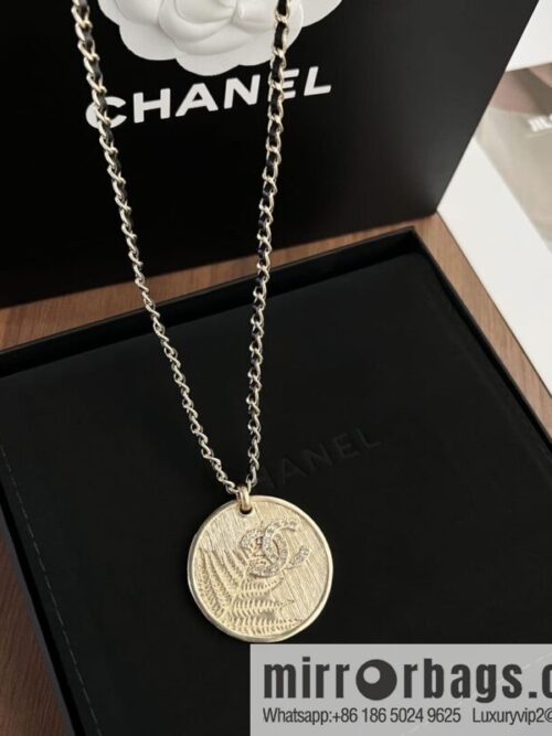 New ☑️ Chanel double c gold round wheat ear necklace sweater chain