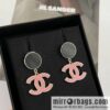 New ☑️ Chanel c2 double c black round stud earrings
