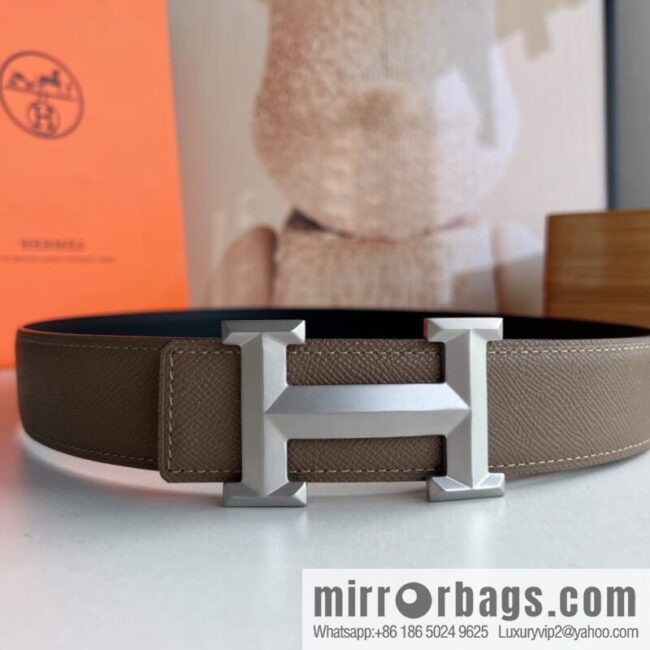wsxc1671020976227_0-800x800wqt1brc3hki41422_20250718022544.jpg HERMES Hermès with thin H rhombus metal buckle men\'s 3.8cm waist belt