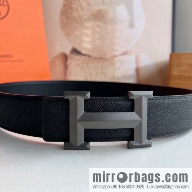 wsxc1671020983581_0-800x800hwibwlgmxnk41420_20250718022543.jpg HERMES Hermès with thin H rhombus metal buckle men\'s 3.8cm waist belt