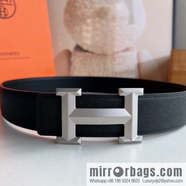 wsxc1671020984669_0-800x800s5txcrgzxzx41419_20250718022543.jpg HERMES Hermès with thin H rhombus metal buckle men\'s 3.8cm waist belt