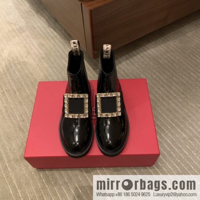 Roger vivier patented leather boots for women