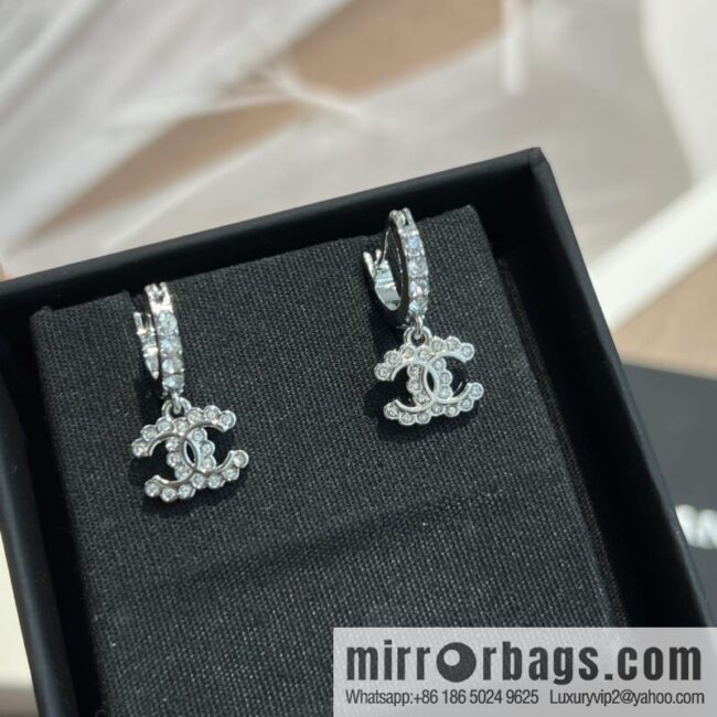 New ☑️ Chanel c2 double c full diamond stud earrings