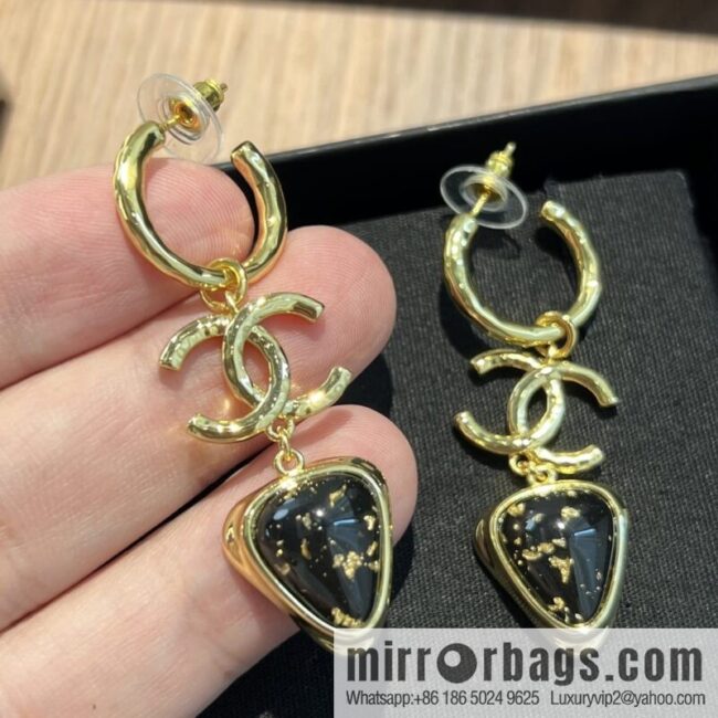 New ☑️ Chanel c3 double c gold stud earrings