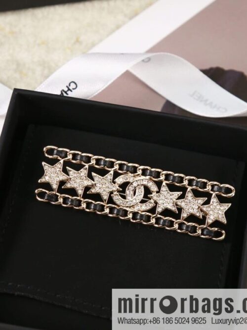 wsxc1673266010753_0-800x800deydr54g3jx197980_20250709033818.jpg New ☑️ Chanel full diamond double c star black leather rope brooch