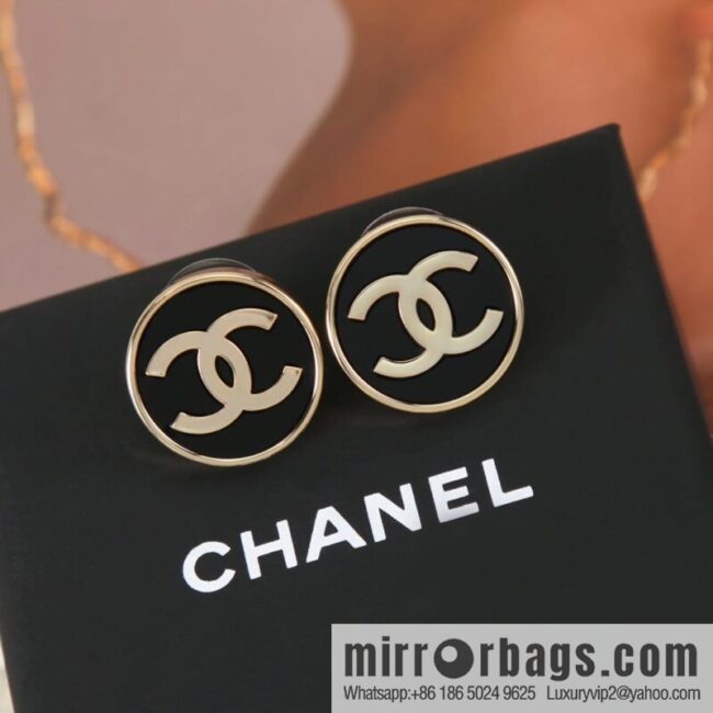 New ☑️ Chanel c1 double c round stud earrings