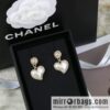 New ☑️ Chanel c2 double c peach heart love stud earrings
