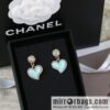 New ☑️ Chanel c2 double c peach heart love stud earrings