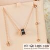BVLGARI Bulgari black and white ceramic necklace with diamonds