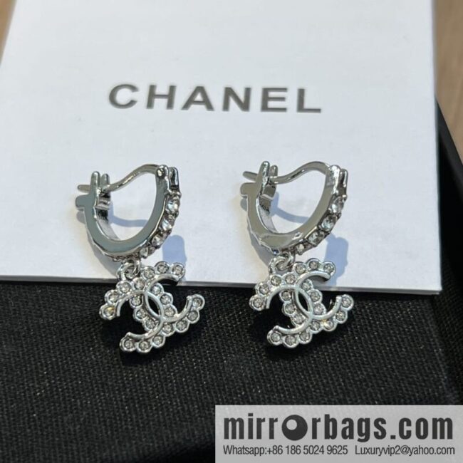 New ☑️ Chanel c2 double c full diamond stud earrings