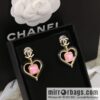 New ☑️ Chanel c2 double c peach heart love stud earrings