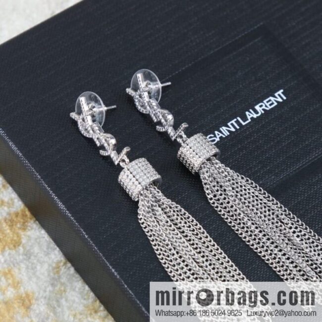 Saint Laurent YSL fringed earrings