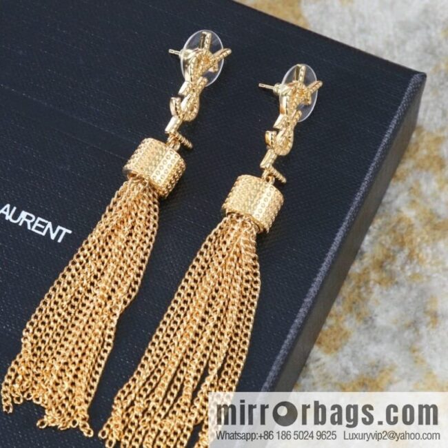 Saint Laurent YSL fringed earrings